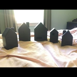 Hearth & Hand stoneware and wooden vase set